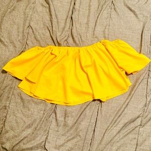 Yellow flowy off the shoulder top